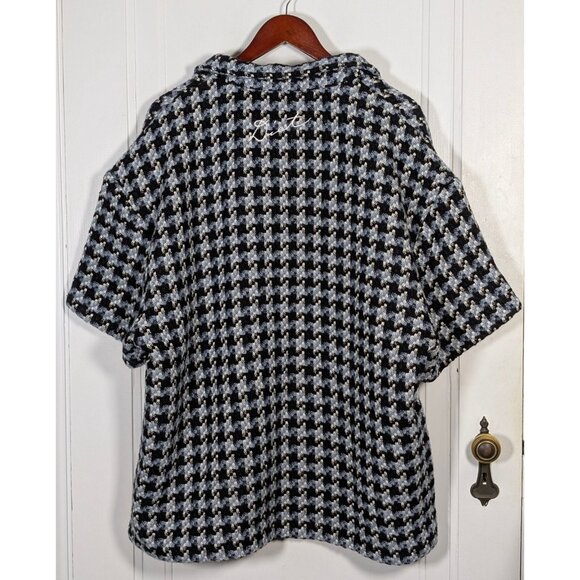 NEW NWT Diet Starts Monday Tweed Shirt Wool Blend Houndstooth Button Up Size 3XL - Picture 2 of 6